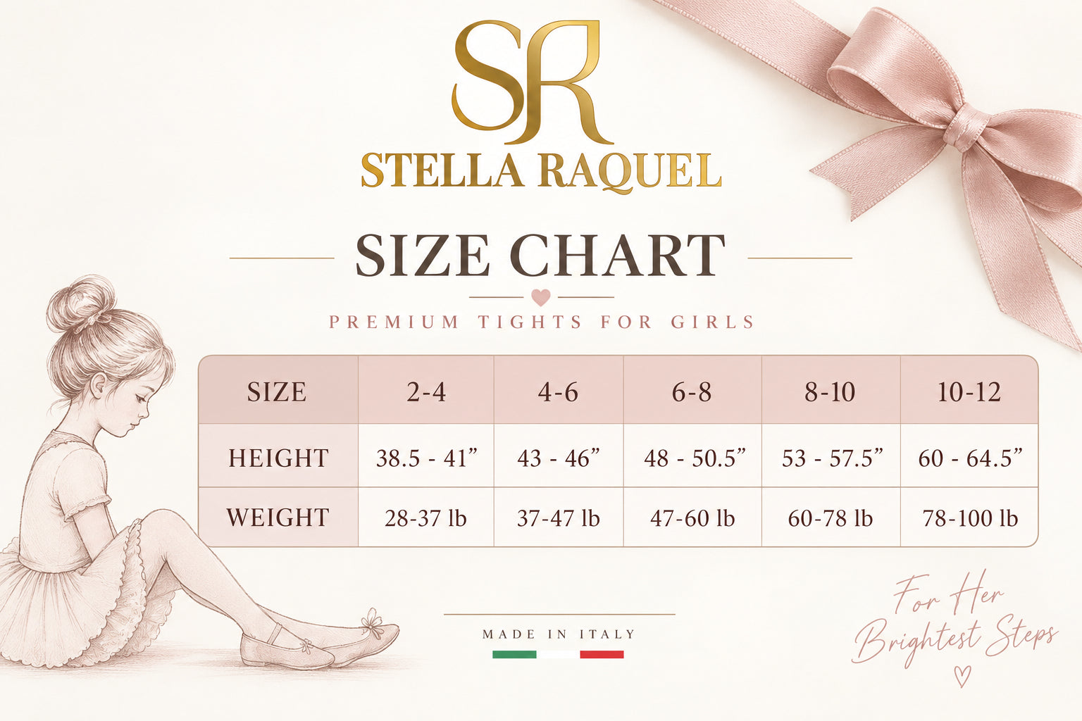 Premium Cotton Girls' Tights — Made in Italy